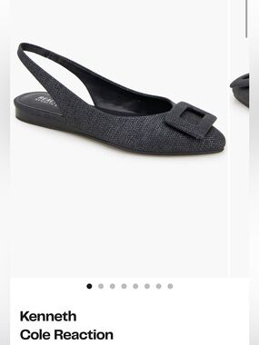 Kenneth Cole Charcoal Slingback Linton Buckle Slingback Flat - Size 10